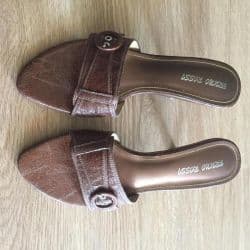 صندل خارجی خوشرنگ مسی آجری سایز36 برای بیرون و یا روفرشی مجلسی پاشنه دار