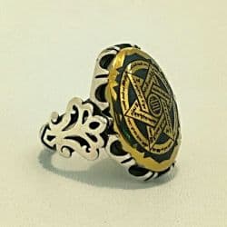 انگشتر حدید خطی طلاکوبی