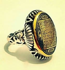 انگشتر فاخر حدید\"شرف اعظم\" طلاکوبی