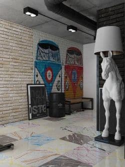 آباژور ایستاده اسب